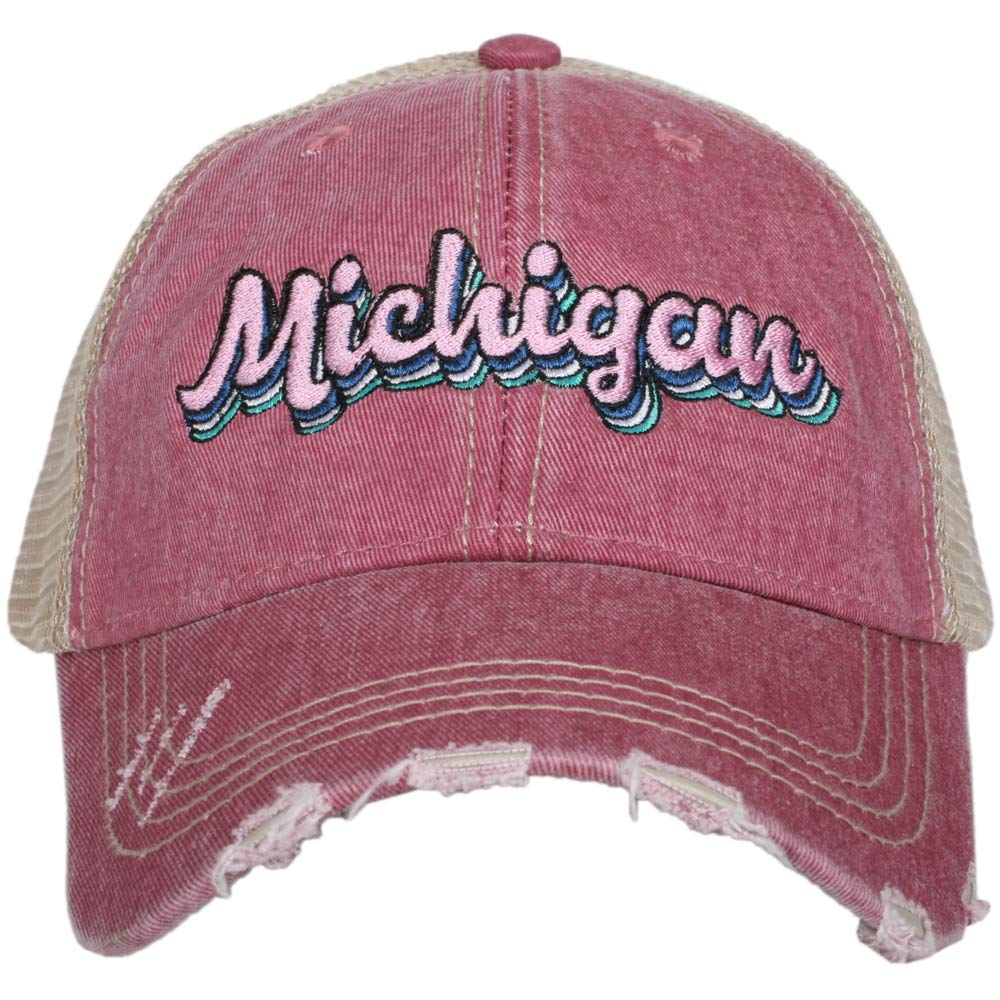 KATYDID Michigan Baseball Hat for Women - Stylish Cute Trucker Cap - Perfect for Outdoor Sports, Casual Wear & Summer Fashion