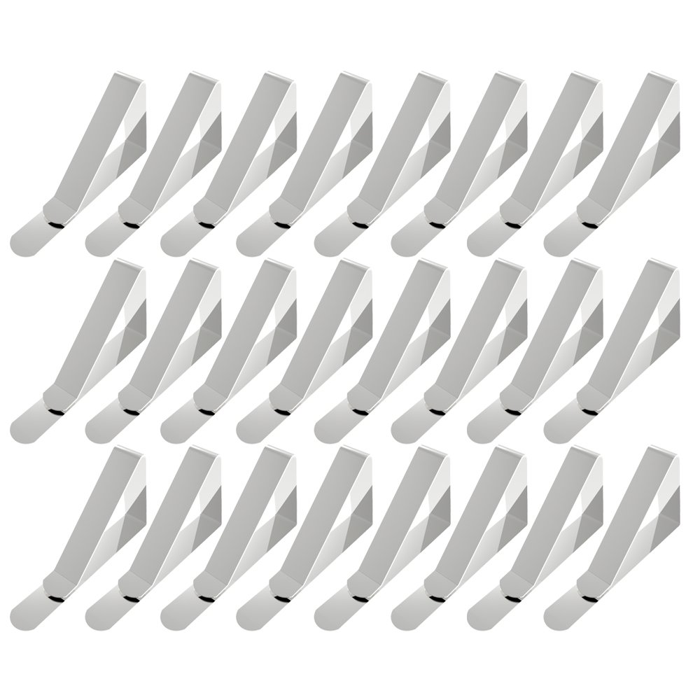 Stainless Steel Picnic Table Cloth Clips & Holders - 24 Pack for Outdoor Dining, BBQ, Camping & Beach Parties - Heavy Duty Table Cover Clamps