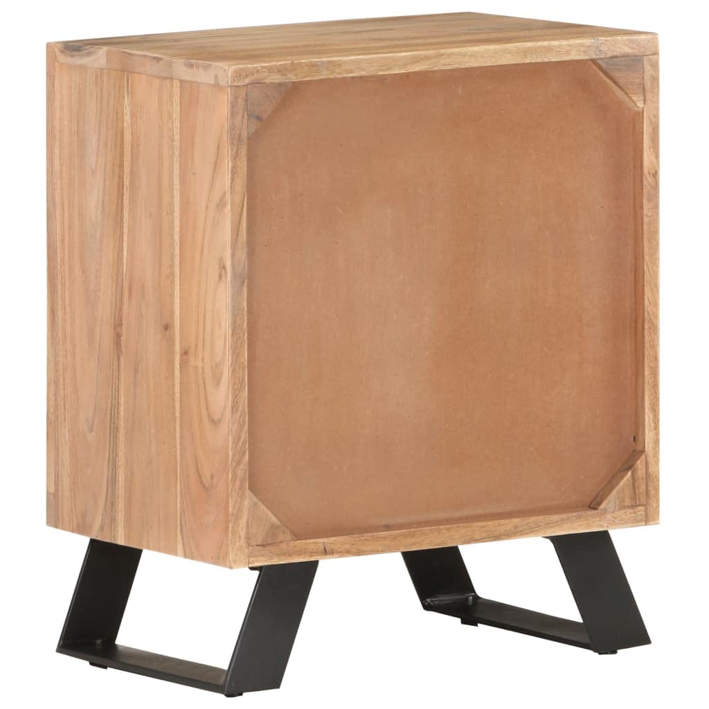 Modern Acacia Wood Nightstand with Live Edges - 15.7