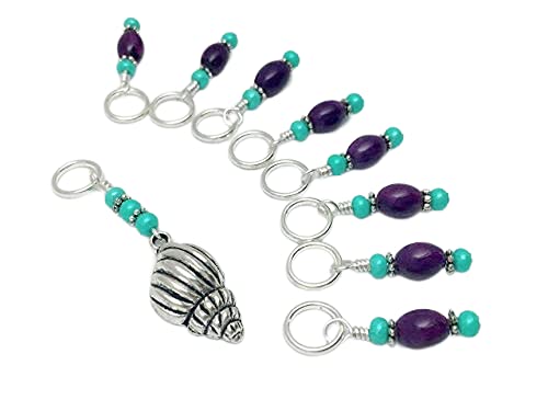 Premium Seashell Knitting Stitch Markers Set - 50pcs Colorful Crochet Stitch Counter Rings for Knitting & Crocheting Projects - Perfect for Sweaters, Scarves, Hats & DIY Handmade Crafts
