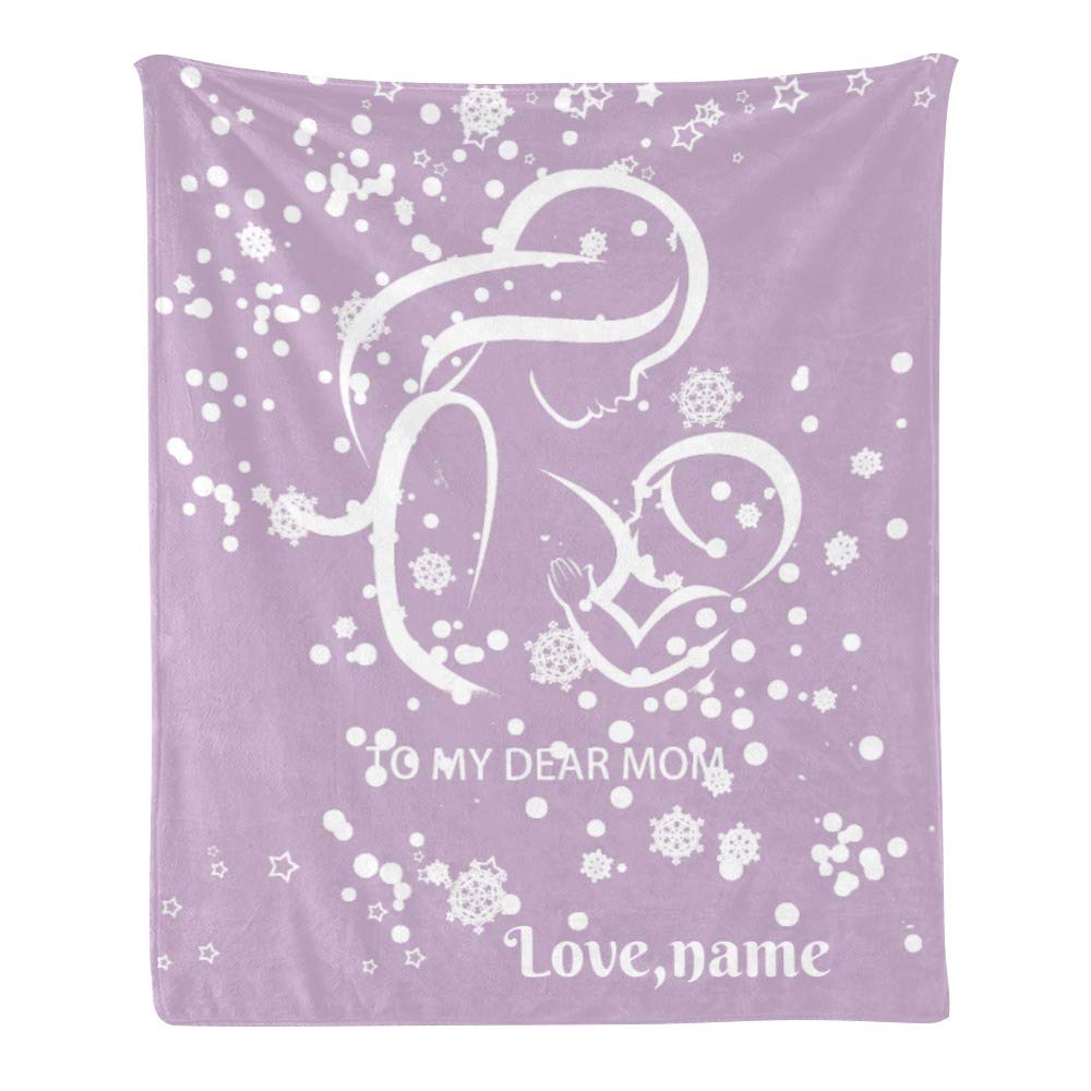Personalized Snow Lilac Fleece Throw Blanket - Custom Name Text, Super Soft 50x60 Inch Blanket for Couch, Sofa & Bed - Perfect for Gifts, Home Decor & Cozy Nights