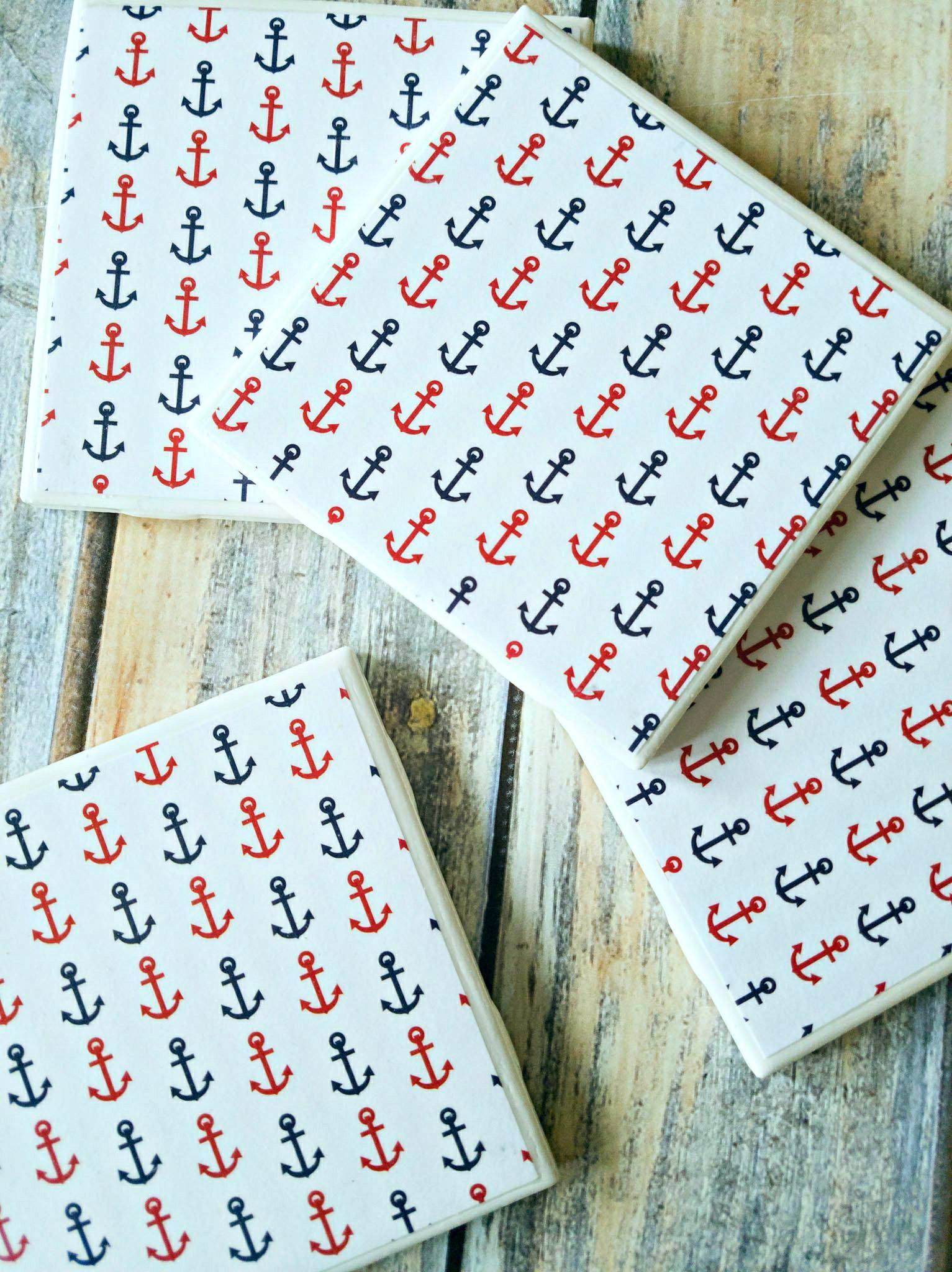 Ceramic Tile Coasters Set of 4 - Non-Slip Drink Coasters for Table Protection - Perfect for Coffee, Wine, and Beverage Use at Home, Office, or Restaurant