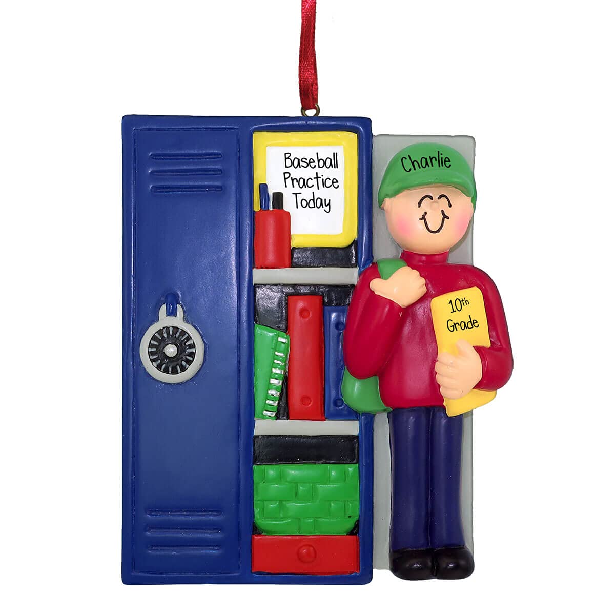 Personalized Free Open School Locker Boy Christmas Ornament - Custom Back to School Gift for Students - Classroom Decor & Holiday Keepsake - Perfect for Dorm Room, Teacher Appreciation & Christmas Tree Decorations