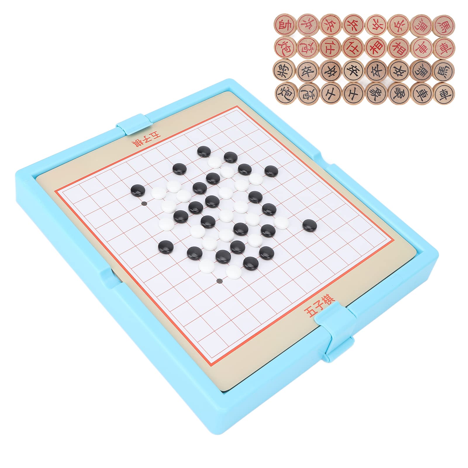 AMONIDA Gobang Board Game - Wooden Chinese Chess Set with Checkerboard, Safe & Sturdy Beech Wood for Family Game Night, Parties, and Indoor Entertainment