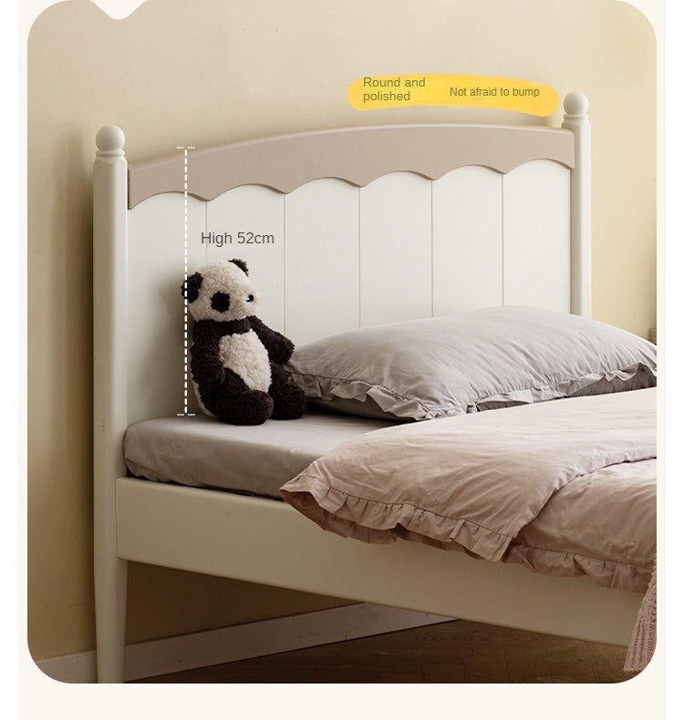 Modern Poplar Solid Wood Kids Bed - Sturdy, Safe & Eco-Friendly for Boys & Girls Bedroom, Nursery or Guest Room