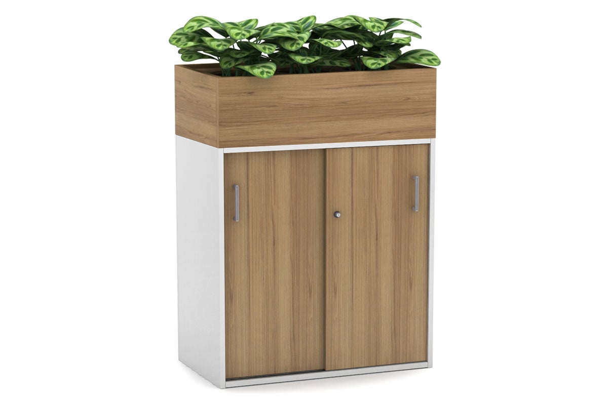 Uniform Medium Credenza with Planter Box - 800W x 1125H x 428D - Modern Storage Cabinet for Living Room, Bedroom or Office - Perfect for Home Organization and Indoor Plant Display