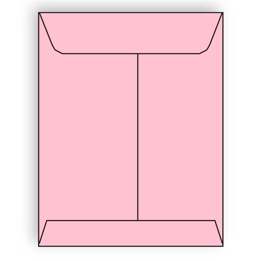 Eco-Friendly Pink Pastel Open End Catalog Envelopes 9x12 Inches - 28# Recycled Acid-Free Paper, Center Seam (500/Box) - Perfect for Mailing, Office Documents & Wedding Invitations