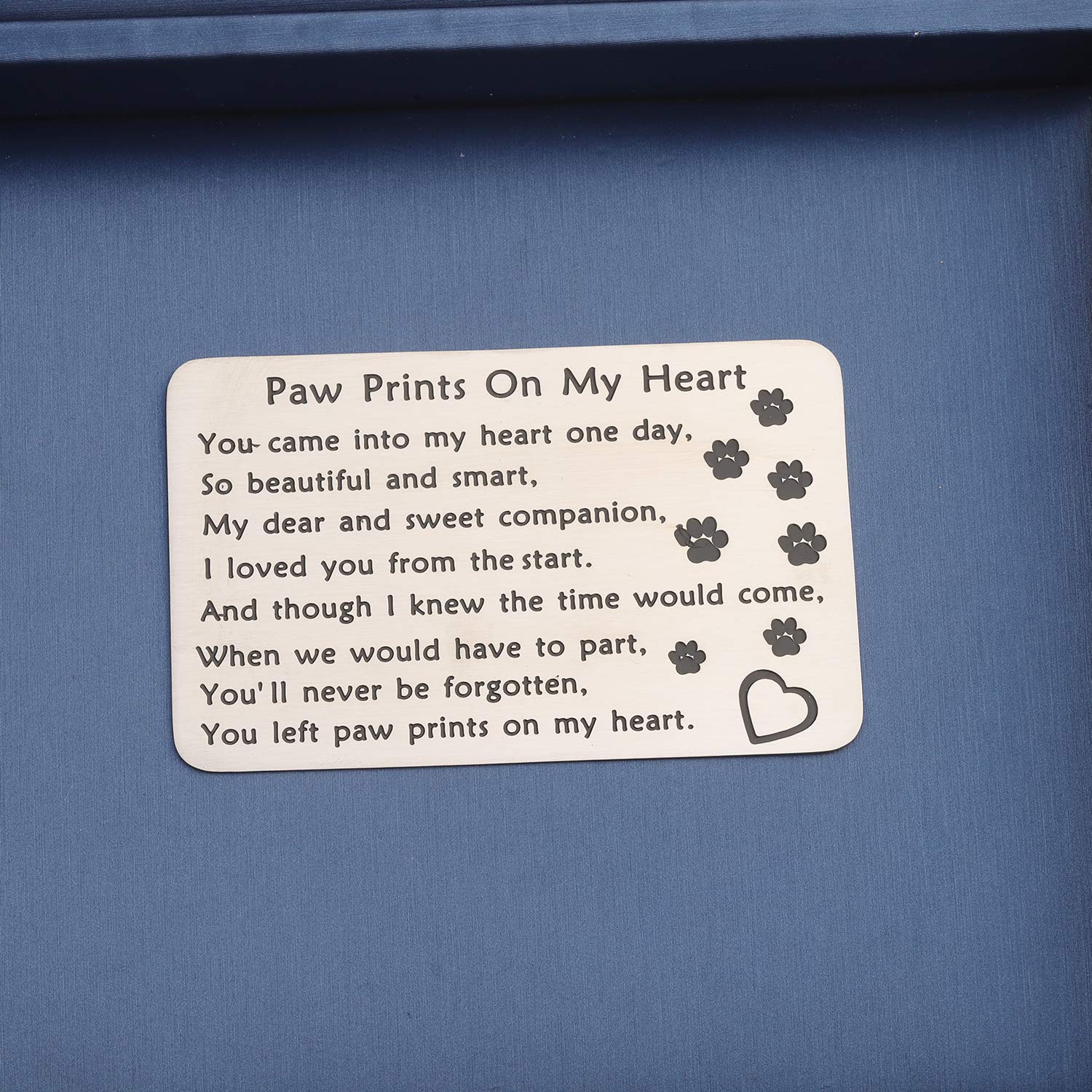 Pet Memorial Jewelry - Paw Print Wallet Card for Pet Loss Sympathy Gift | Pet Owner Keepsake for Comfort & Remembrance