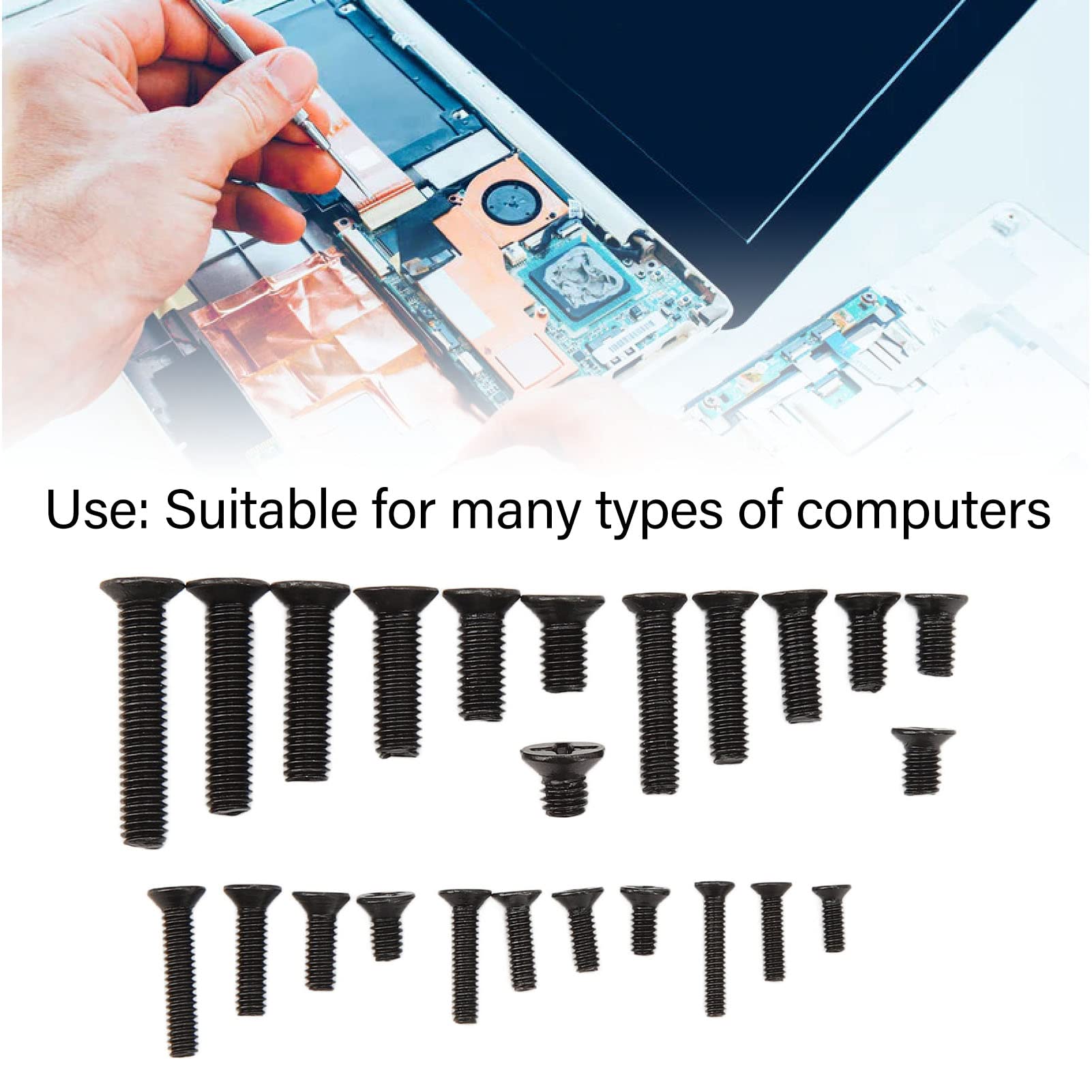 720Pcs Black Laptop Notebook Computer Replacement Screws Kit - Electronic Screws Assortment for PC, MacBook & Device Repair - Perfect for DIY Computer Maintenance & Tech Repairs