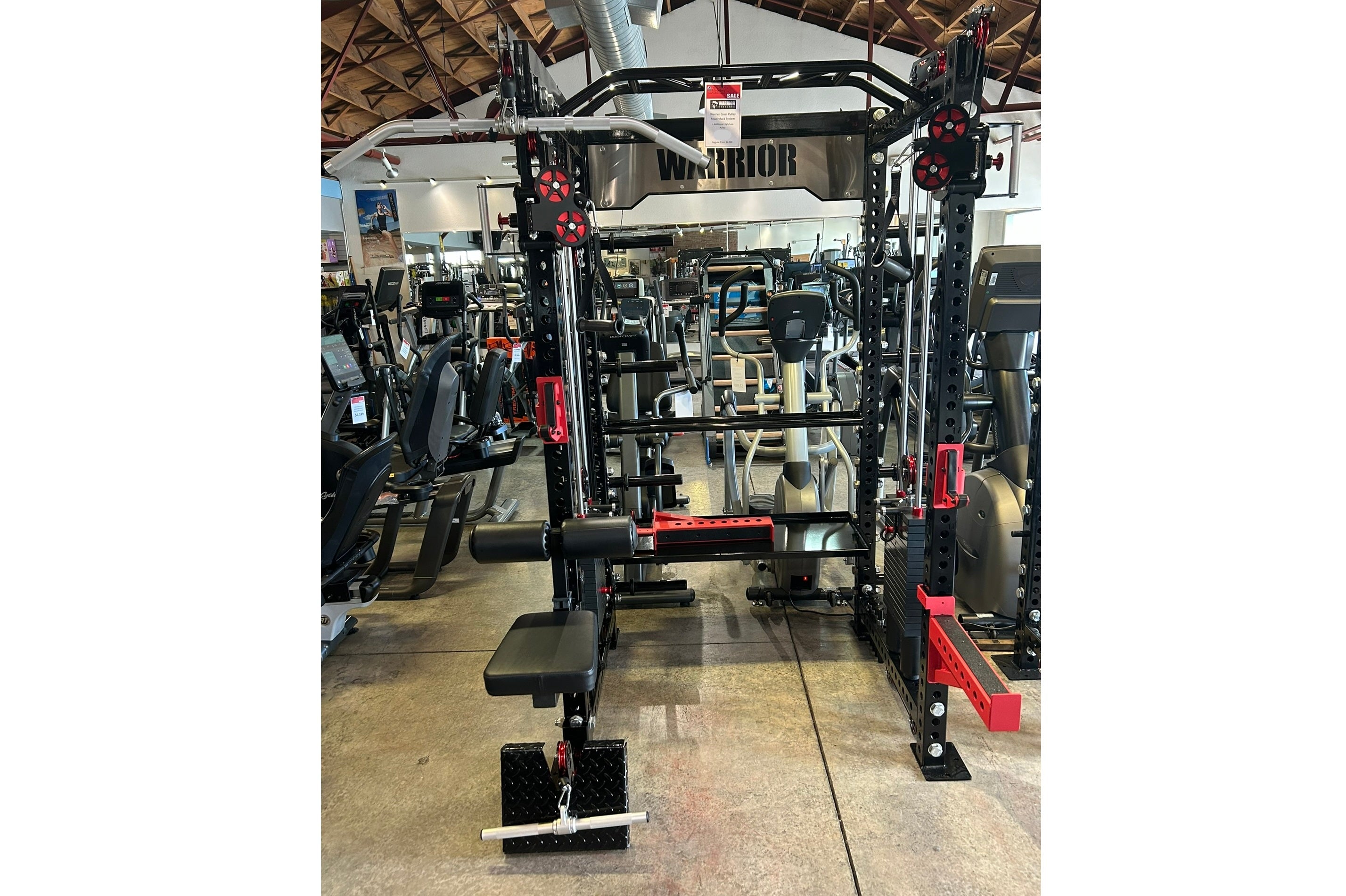Warrior 3.0 Cable Crossover Pulley Power Rack Gym System with Lat Pulldown - Home & Commercial Gym Equipment for Strength Training & Fitness Workouts