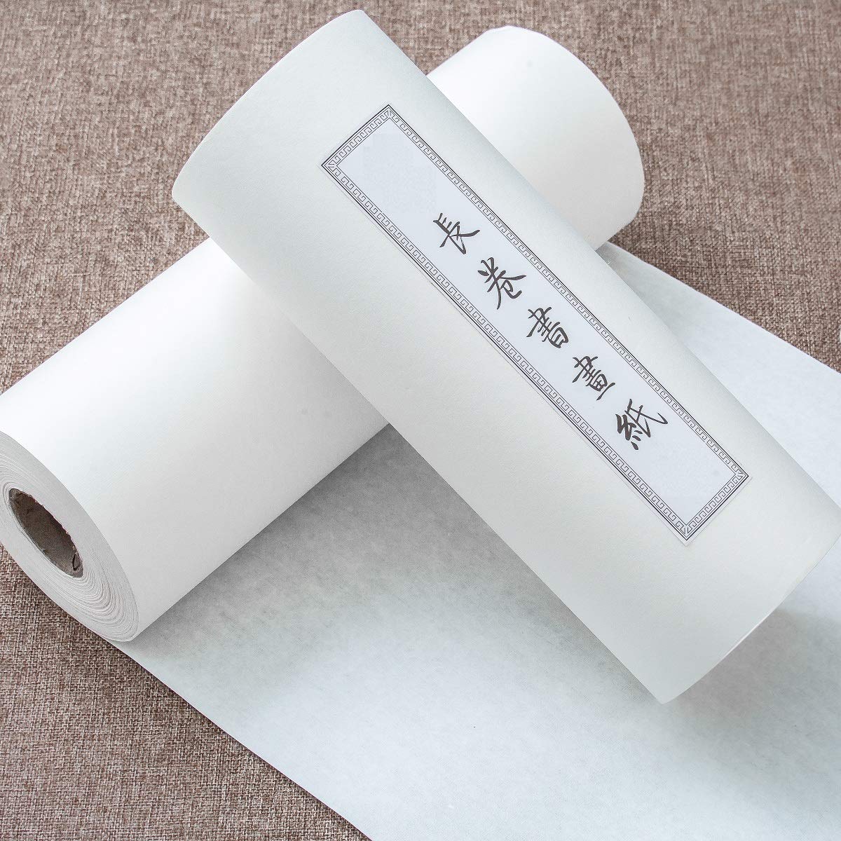 KYMY Chinese Japanese Calligraphy Paper Roll - Sumi Paper, Xuan Paper, Rice Paper for Writing, Painting, Ink Wash - 50cm x 25m Long Scroll Brush Ink Roll - Sheng (Raw) Xuan - Perfect for Calligraphy, Ink Painting, Scroll Art & Traditional Asian Art Projects