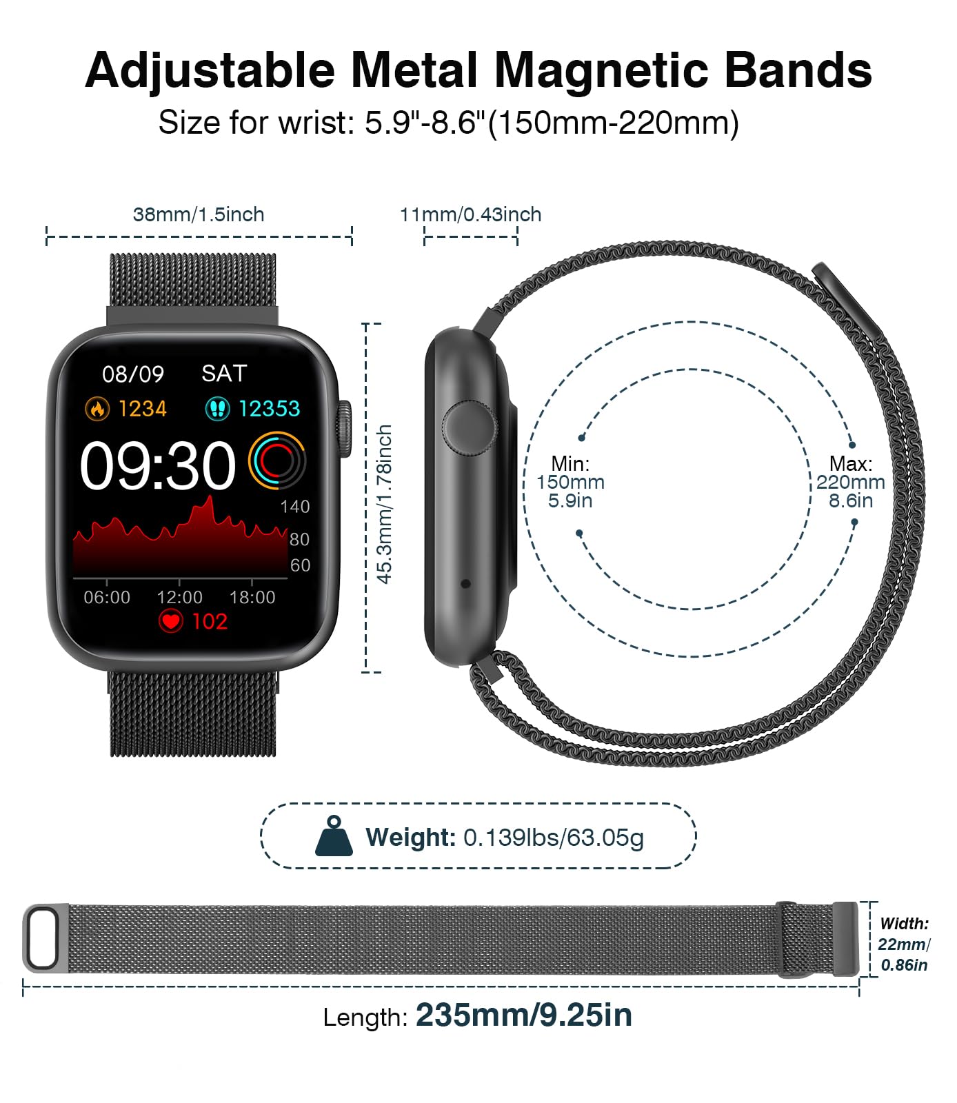 Smart Watch for Men & Women - 1.9