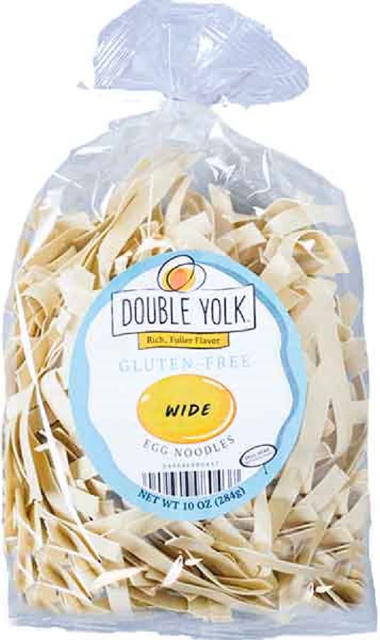 Double Yolk Gluten Free Egg Noodles - 2 Pack (10 oz Each) | Wide Cut Pasta for Soups, Stir Fry & Casseroles | Allergen-Free Asian & Italian Cuisine