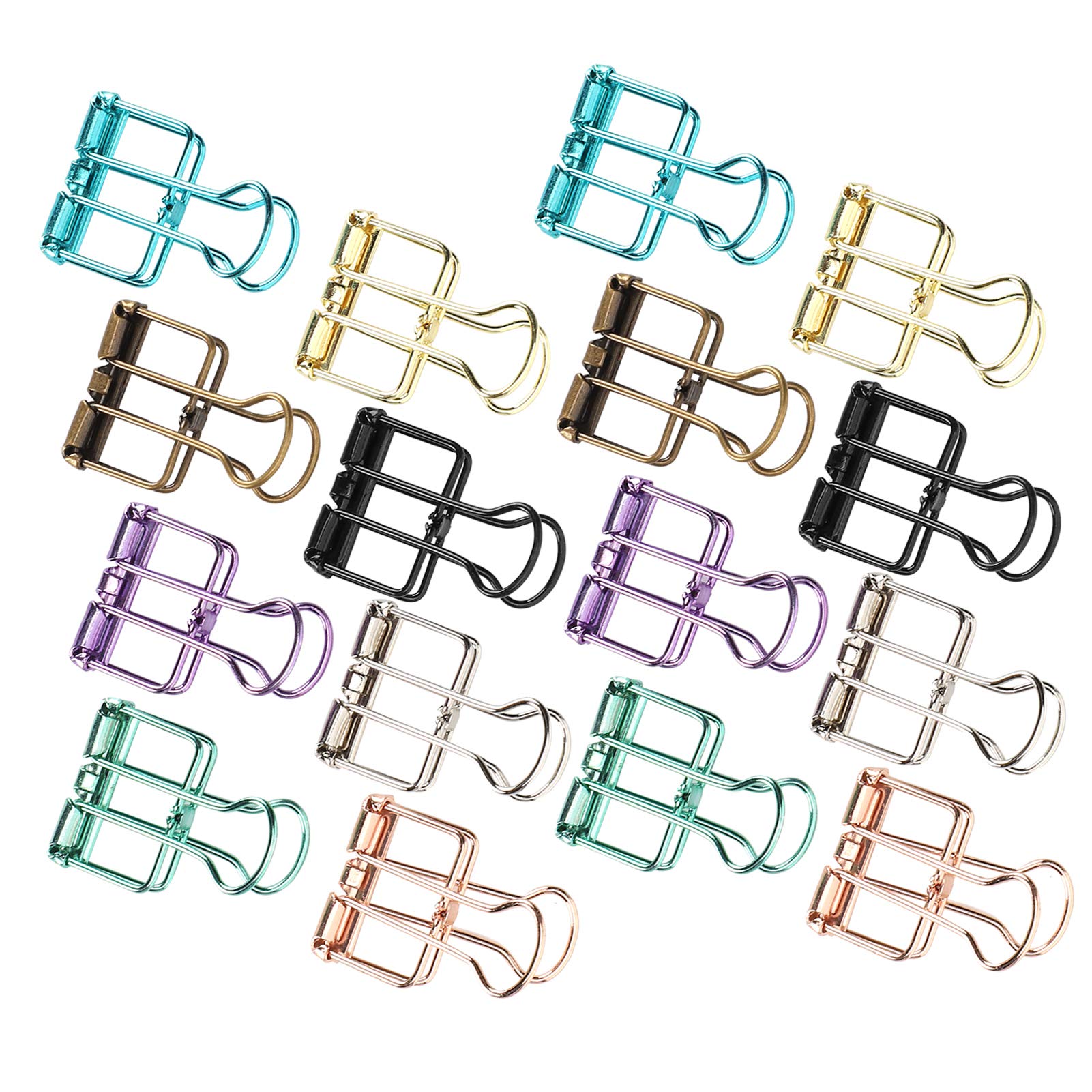 16 Pcs Colorful Hollow Design Binder Clips - 8 Vibrant Colors, Small (0.8 x 1.1 Inch) - Perfect for Office Documents, School Projects, Home Organization & Crafting