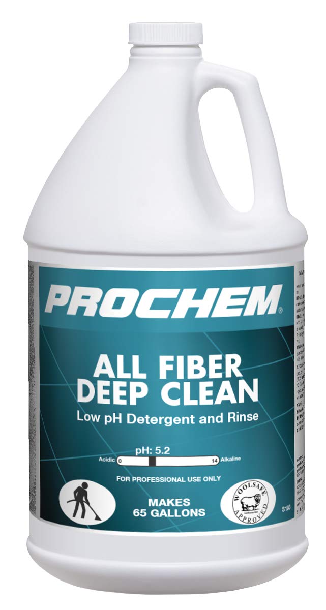 Prochem All Fiber Deep Clean Rinse - Professional Acidic Low pH Carpet Cleaning Solution for Commercial & Residential Use, 1 Gallon (S103-1m) | Perfect for Deep Stain Removal, Upholstery & High-Traffic Area Cleaning