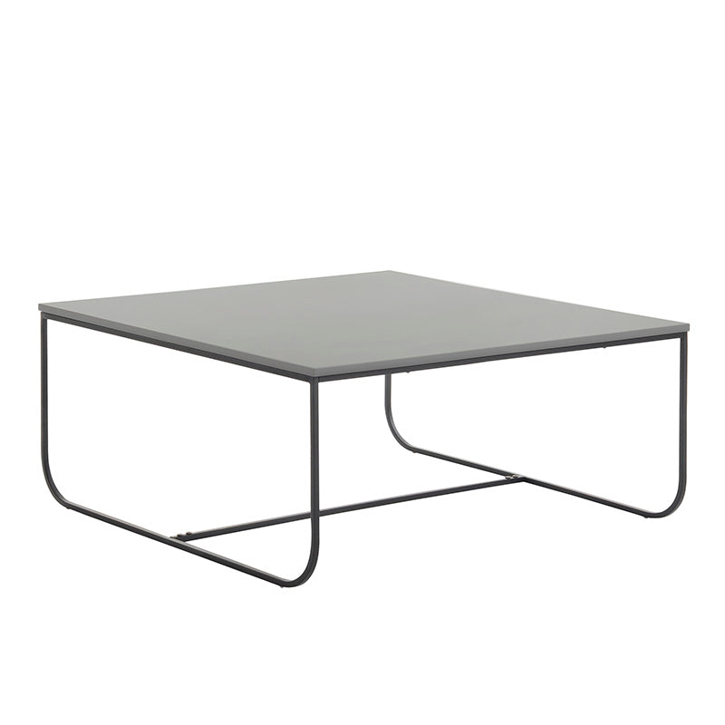 Modern MARIT Coffee Table 90cm - Grey Wood Top with Black Metal Frame for Living Room, Lounge & Office