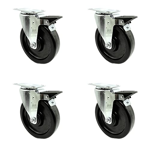 4 Swivel - Posi Lock Brakes - Black