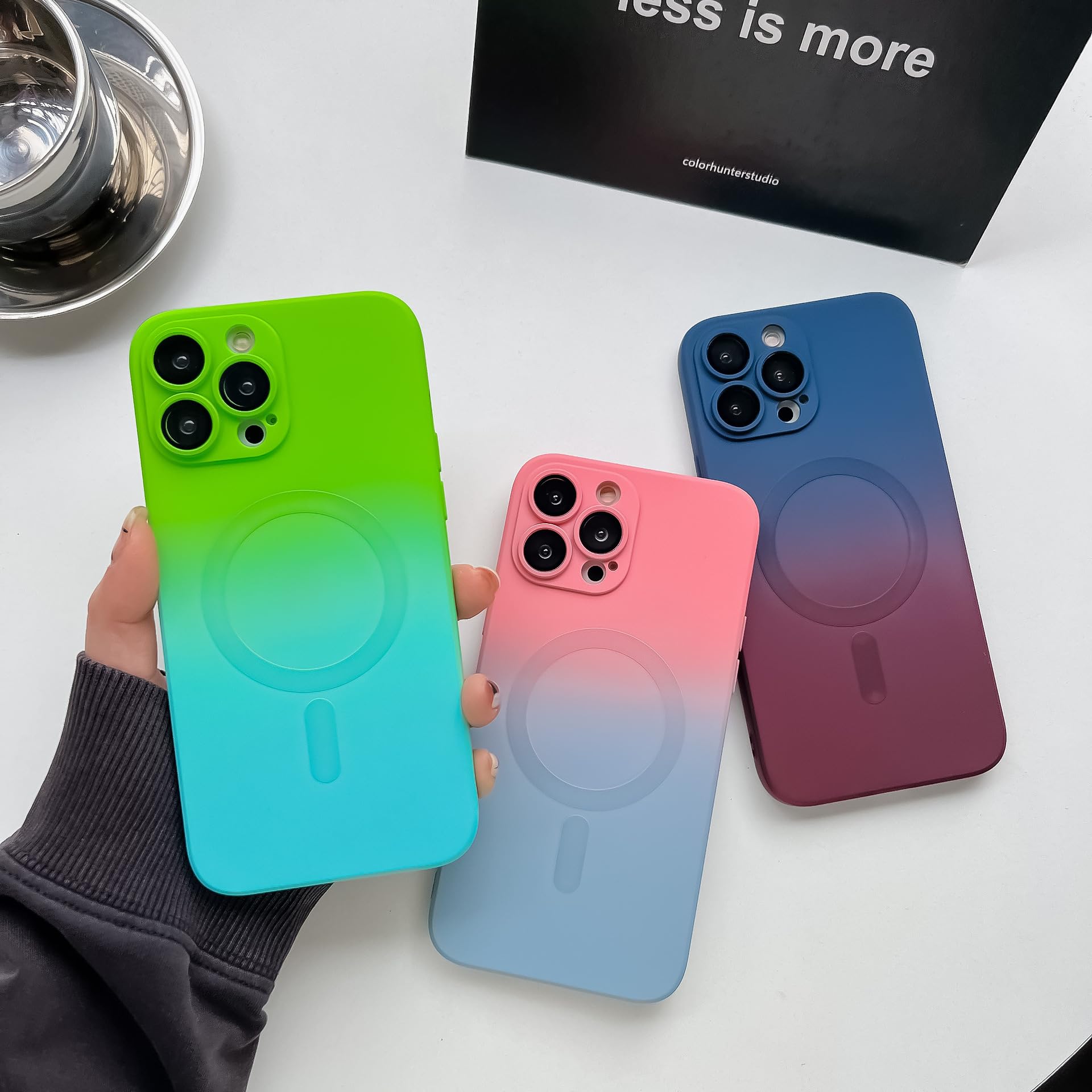 Gradient Magnetic Lens Cover & TPU Case for iPhone 11 Pro - Rose Pink | Shockproof Protective Phone Cover with Camera Protection | Perfect for Travel, Outdoor Activities & Daily Use