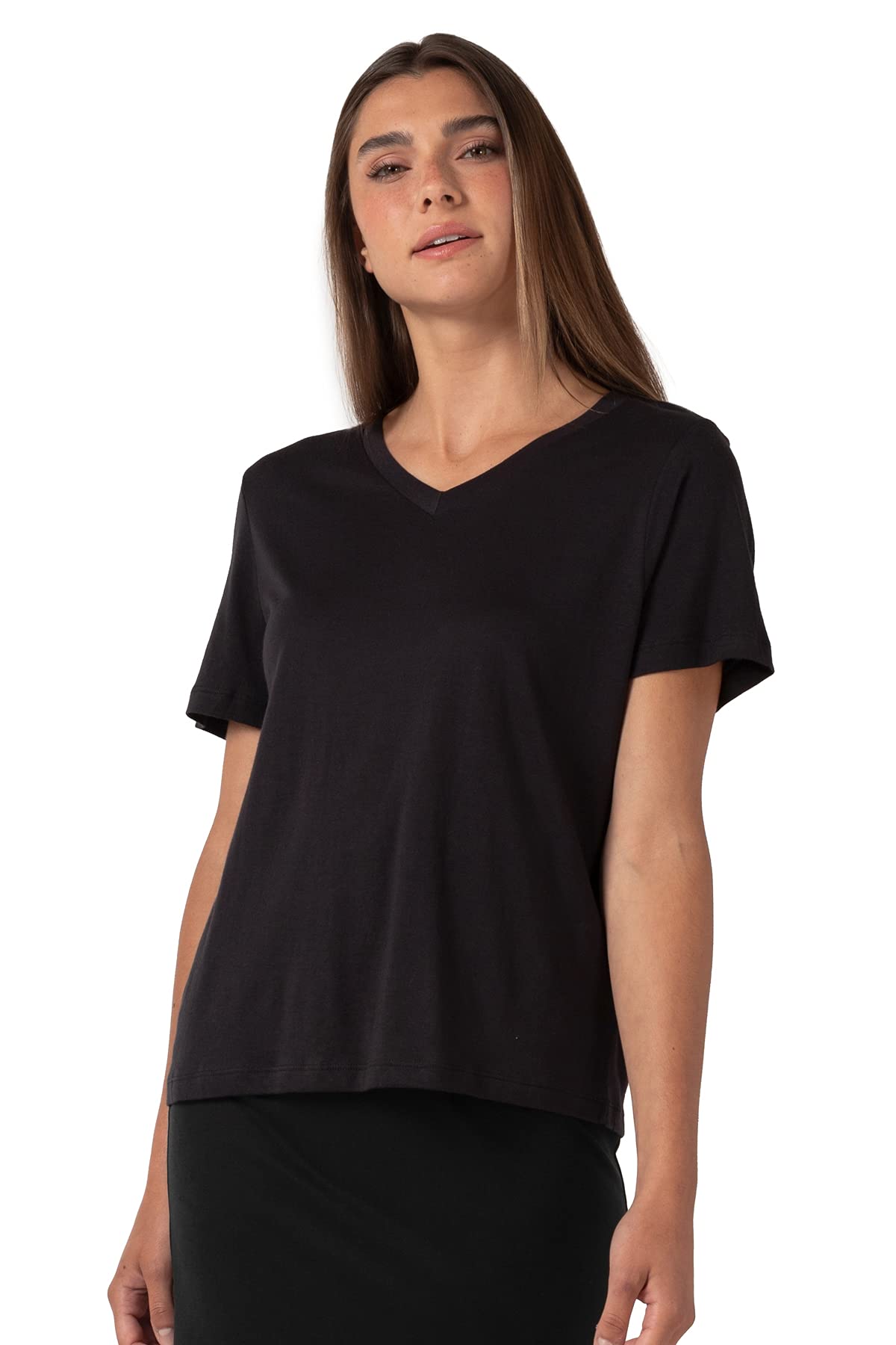 Pure & Simple Women's Short Sleeve V-Neck T-Shirt - Soft Cotton Casual Tee for Everyday Wear | Perfect for Work, Gym & Weekend Outfits