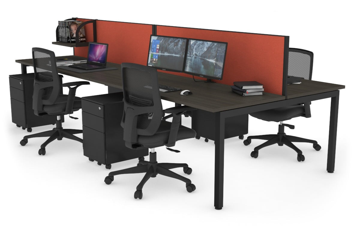 Quadro Square Legs 4-Person Office Workstation Desk - 1800mm x 700mm (71