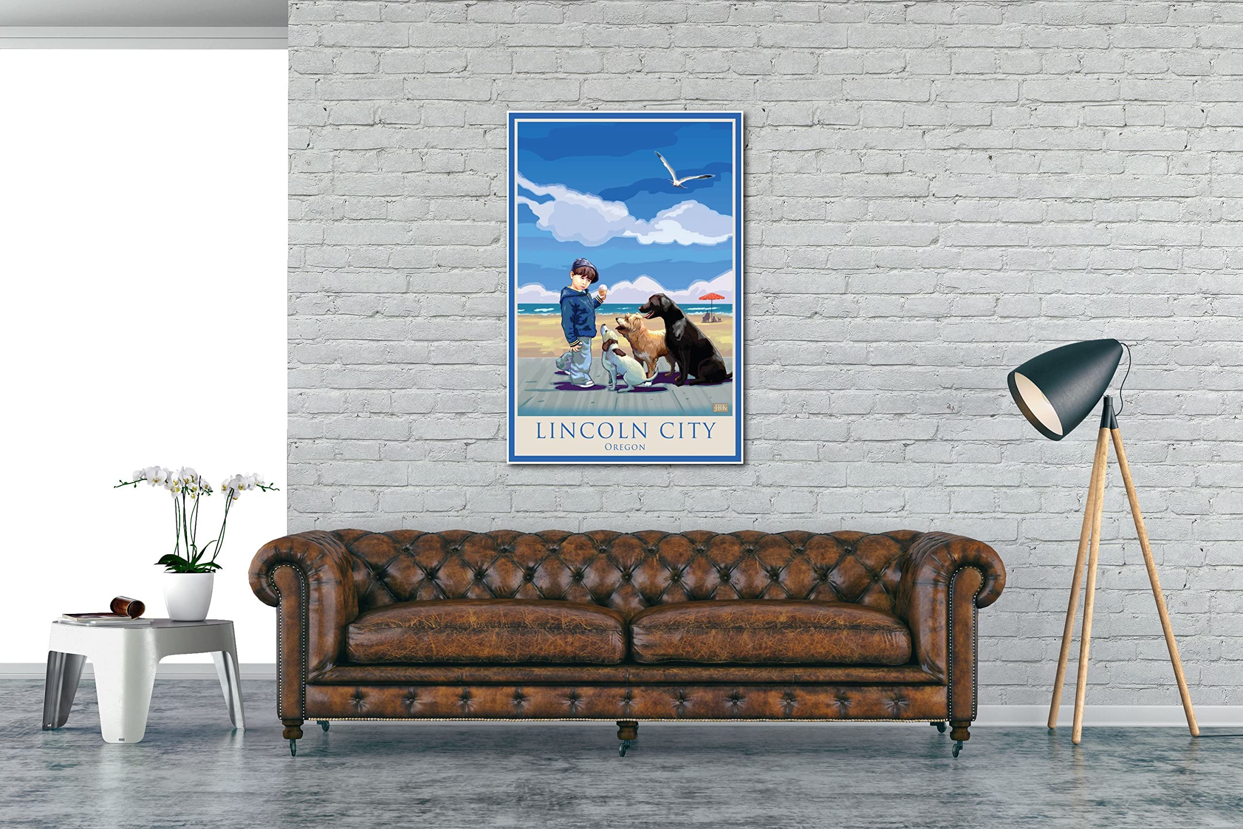 Lincoln City Oregon Dog Snacks Giclee Art Print Poster - 30