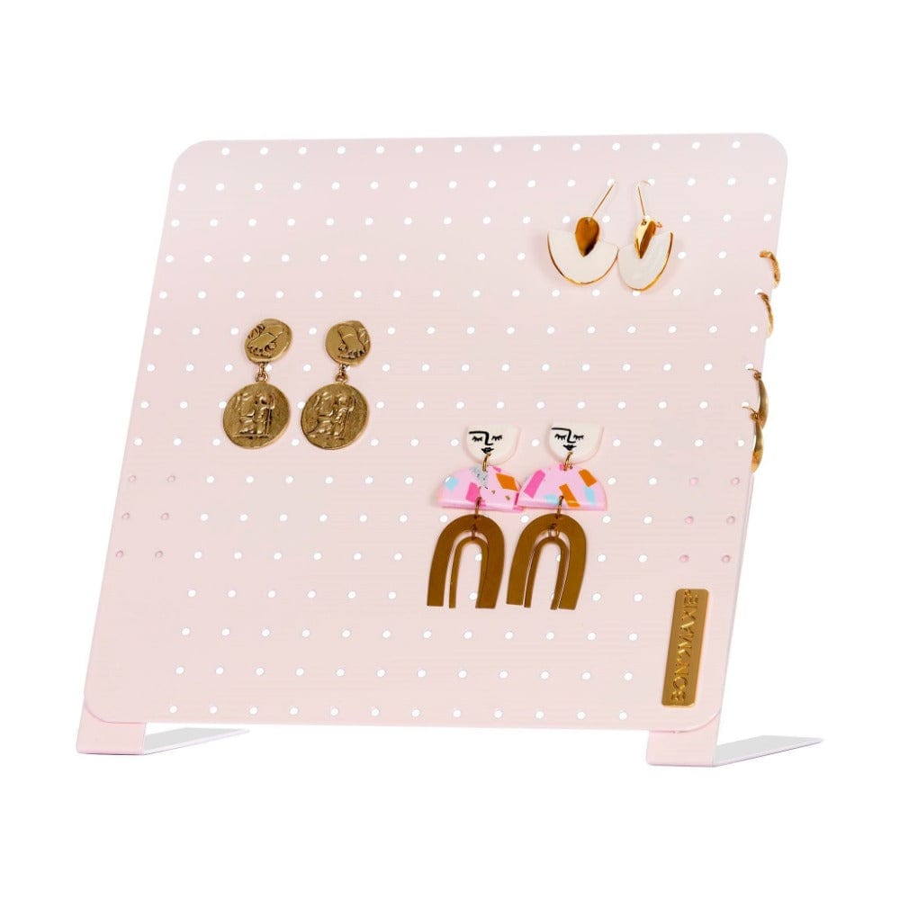 Elegant Blush Pink Classic Earring Holder - Organizes Up to 120 Pairs of Earrings - Perfect for Jewelry Display & Vanity Organization