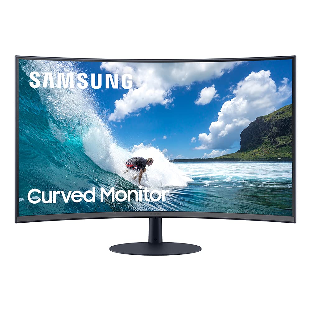 SAMSUNG T550 Series 27-Inch FHD 1080p Curved Computer Monitor with 75Hz Refresh Rate, Built-in Speakers, HDMI & DisplayPort, AMD FreeSync - Ideal for Gaming, Office Work, and Home Entertainment (LC27T550FDNXZA)