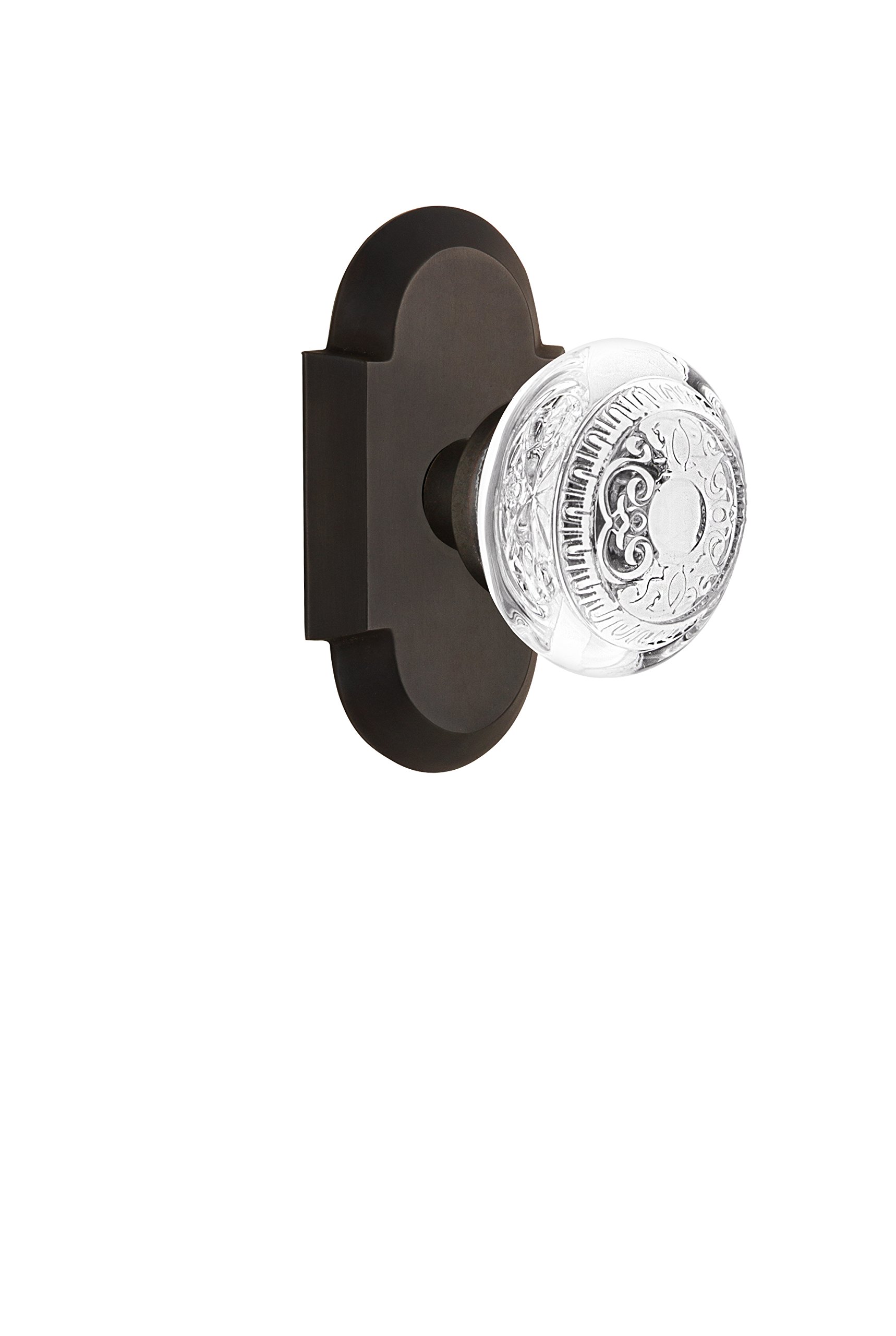 Nostalgic Warehouse 750700 Single Dummy Cottage Plate with Crystal Egg and Dart Knob in Oil-Rubbed Bronze - Vintage Style Door Hardware for Bedroom, Bathroom & Cottage Doors