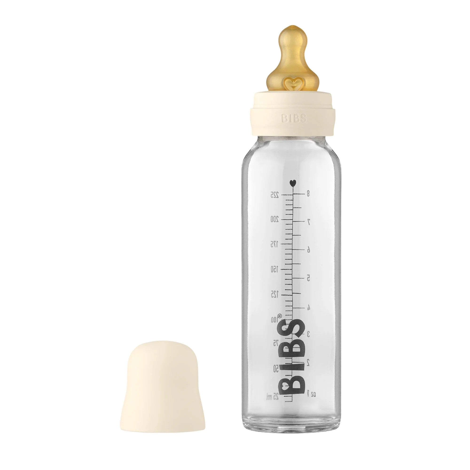 Premium Glass Baby Bottles Set - 225ml (8oz) with Soft Silicone Bibs - BPA-Free, Safe for Newborns & Infants - Perfect for Breastfeeding, Formula Feeding & On-the-Go Use