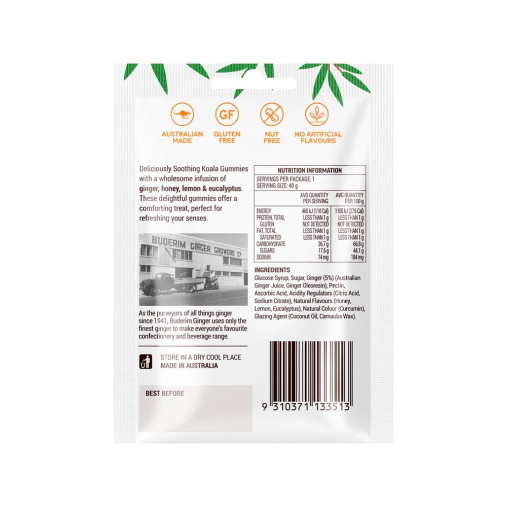 BUDERIM GINGER Soothing Gummies - 12 Pack (40g Each) | Natural Digestive Aid & Nausea Relief | Perfect for Travel, Morning Sickness & Motion Sickness