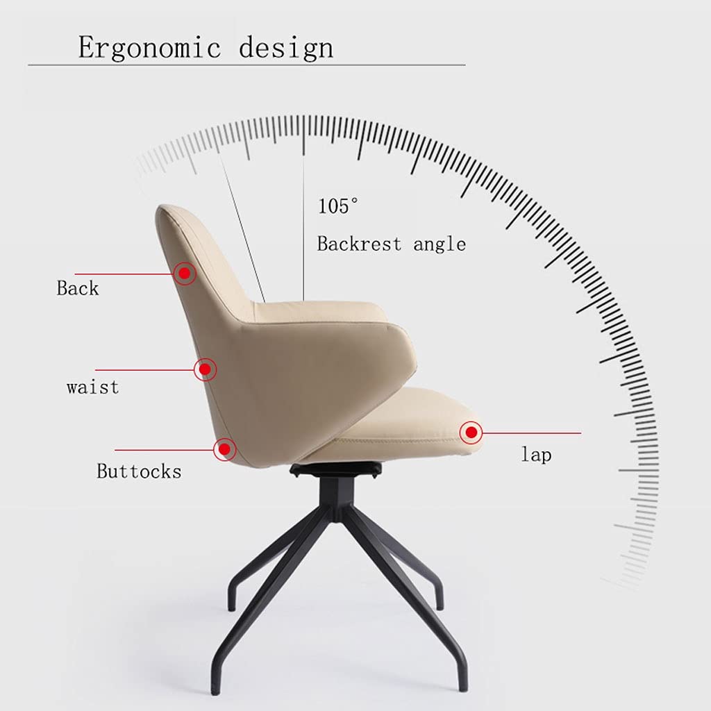 Ergonomic Office Chair - Nordic Style Computer Desk Chair with 360° Swivel & Adjustable Backrest for Home Office, Study, Makeup Station - Comfortable Seating Solution for Long Work Hours