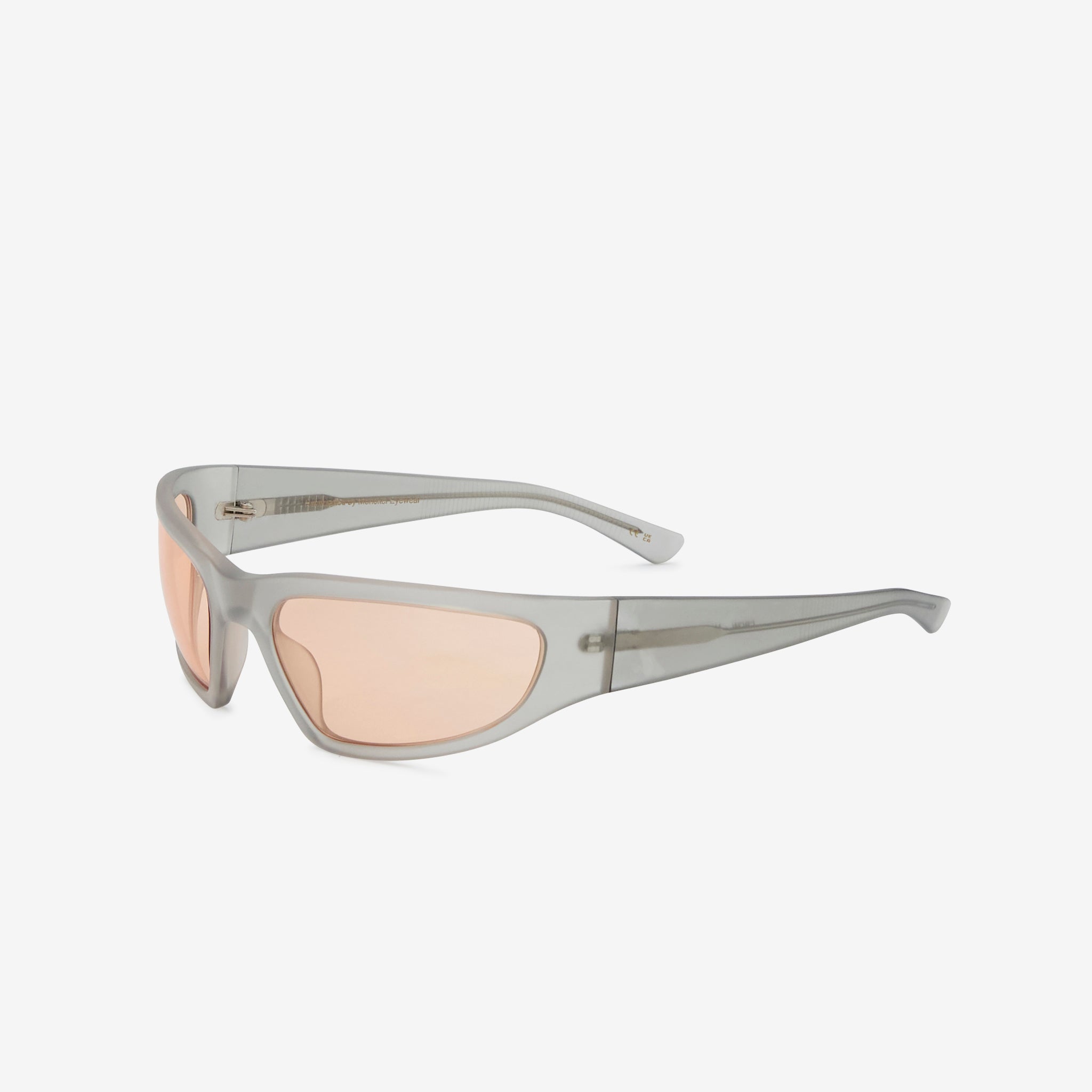 Matte Grey Crow Sunglasses with Orange Solid Lenses - Stylish UV Protection for Outdoor Sports & Beach Activities