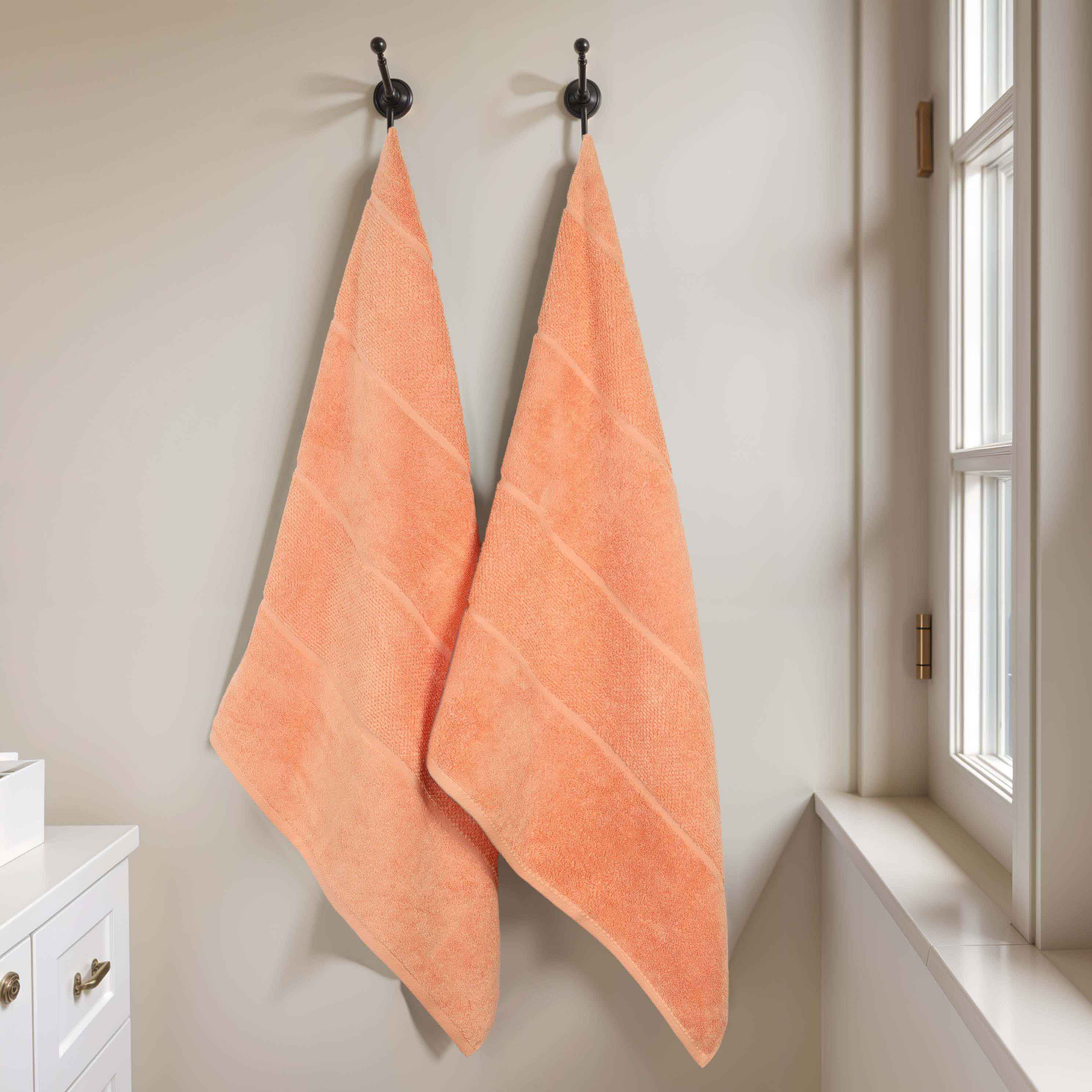 Premium Mile Smart Twist Cotton Bath Towels Set of 2 - Ultra Soft, Absorbent & Quick-Drying Luxury Bath Sheets with Broad Border - Perfect for Spa, Hotel & Home Bathroom Use