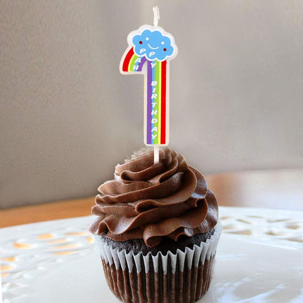 Happy Birthday Candle - Number 1 Cloud Candle for Kids Party Cake Decoration