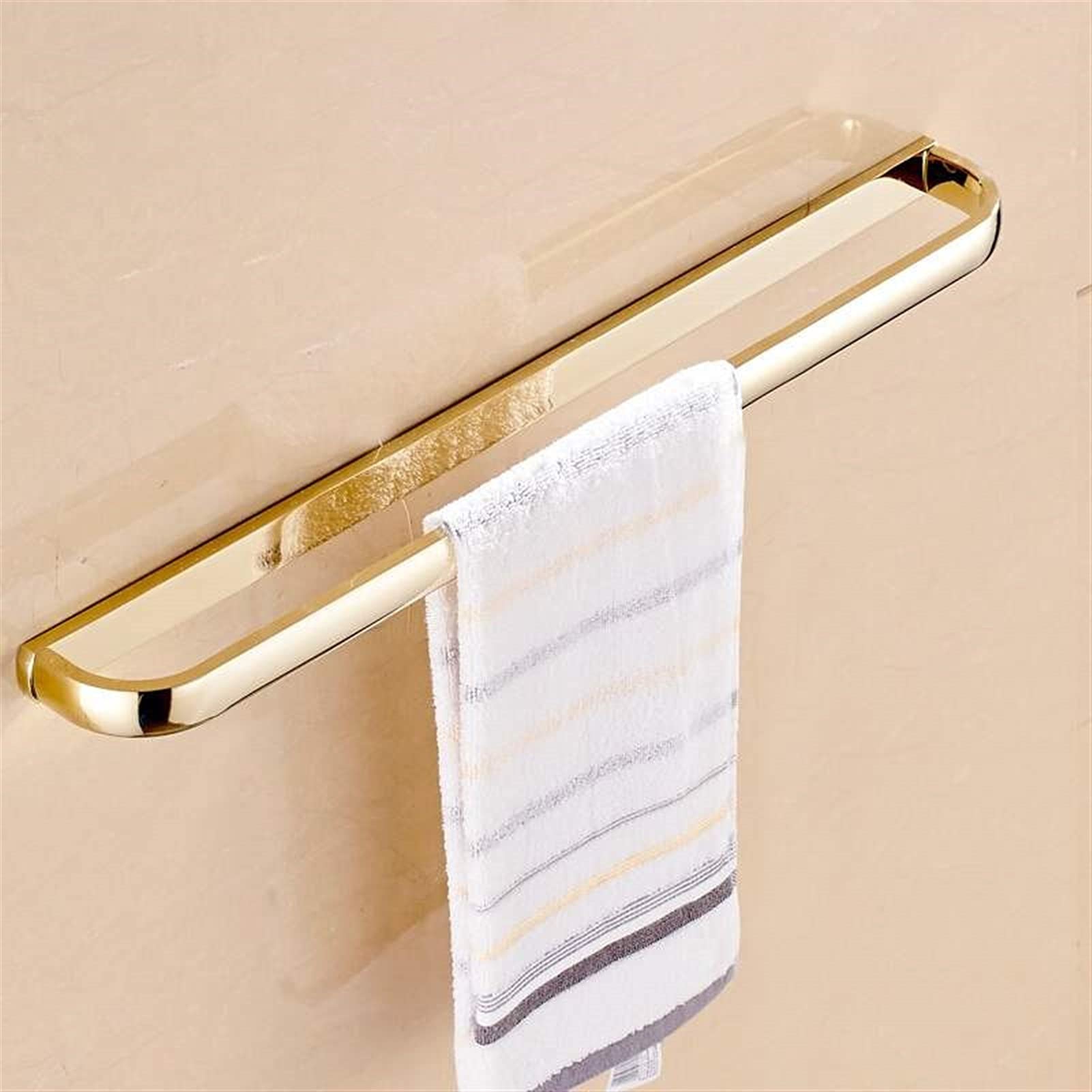 Gold Brass Bathroom Accessories Set - Shower Grab Bars, Square Paper Tissue Holder, Towel Bar, Soap Basket & Glass Shelf | Non-Slip Safety Handrail for Elderly & Disabled | Perfect for Modern Bathroom, Spa & Wet Room Decor
