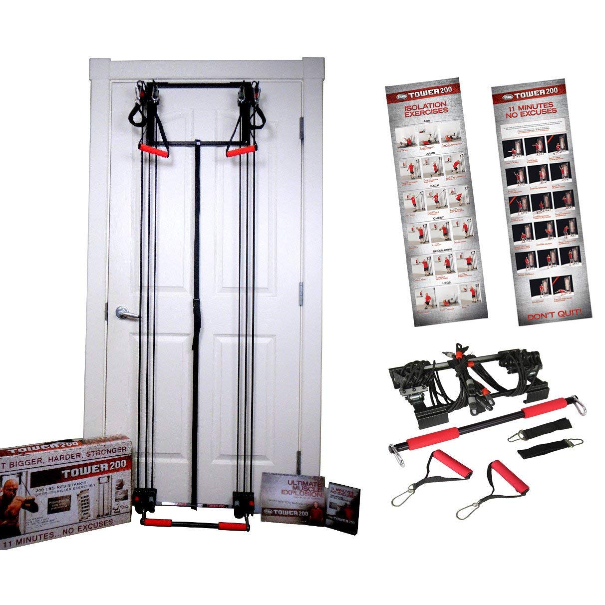 Body by Jake Tower 200 Complete Door Gym - Full Body Workout Equipment for Home Fitness Training | Perfect for Strength Training, Pull-Ups & Core Exercises in Small Spaces