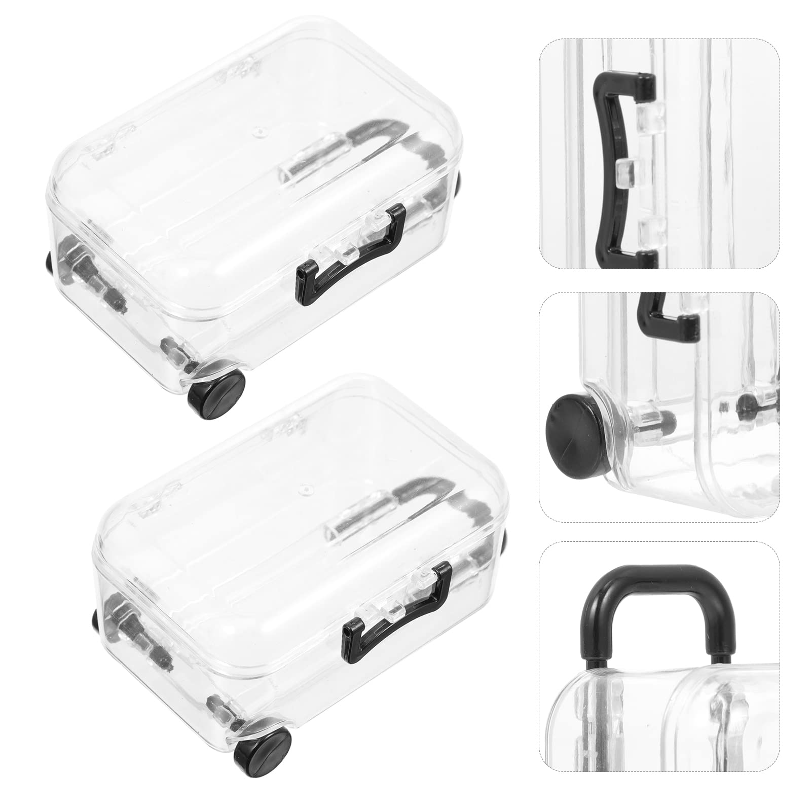 BESPORTBLE 2-Pack Plastic Storage Box with Lid - Jewelry Organizer Case, Home Decorative Storage Container for Travel Luggage Accessories, Closet & Bathroom Organization