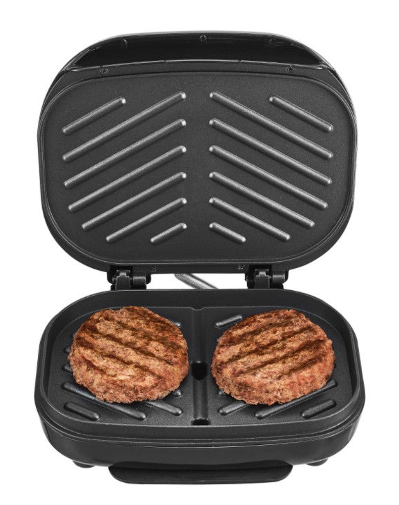 BELLA 17171 Electric Indoor Grill - Nonstick Surface, Adjustable Temperature, Perfect for Burgers, Steaks & Paninis - Ideal for Small Kitchens, Apartments & Quick Meals