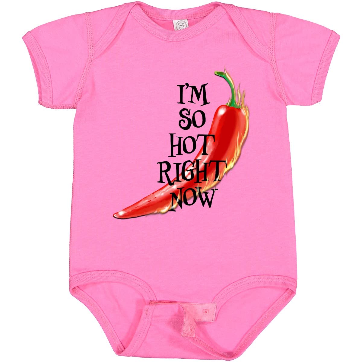 I'm So Hot Right Now Chili Pepper on Fire Baby Bodysuit - Perfect for Family Photos, Funny Gifts & Birthday Parties