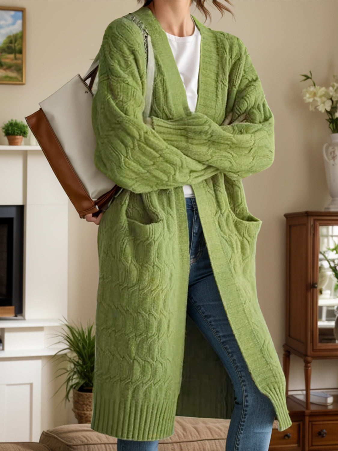 Open Front Long Sleeve Cardigan for Women - Soft Knit Lightweight Sweater Wrap - Perfect for Office, Lounge & Fall Layering