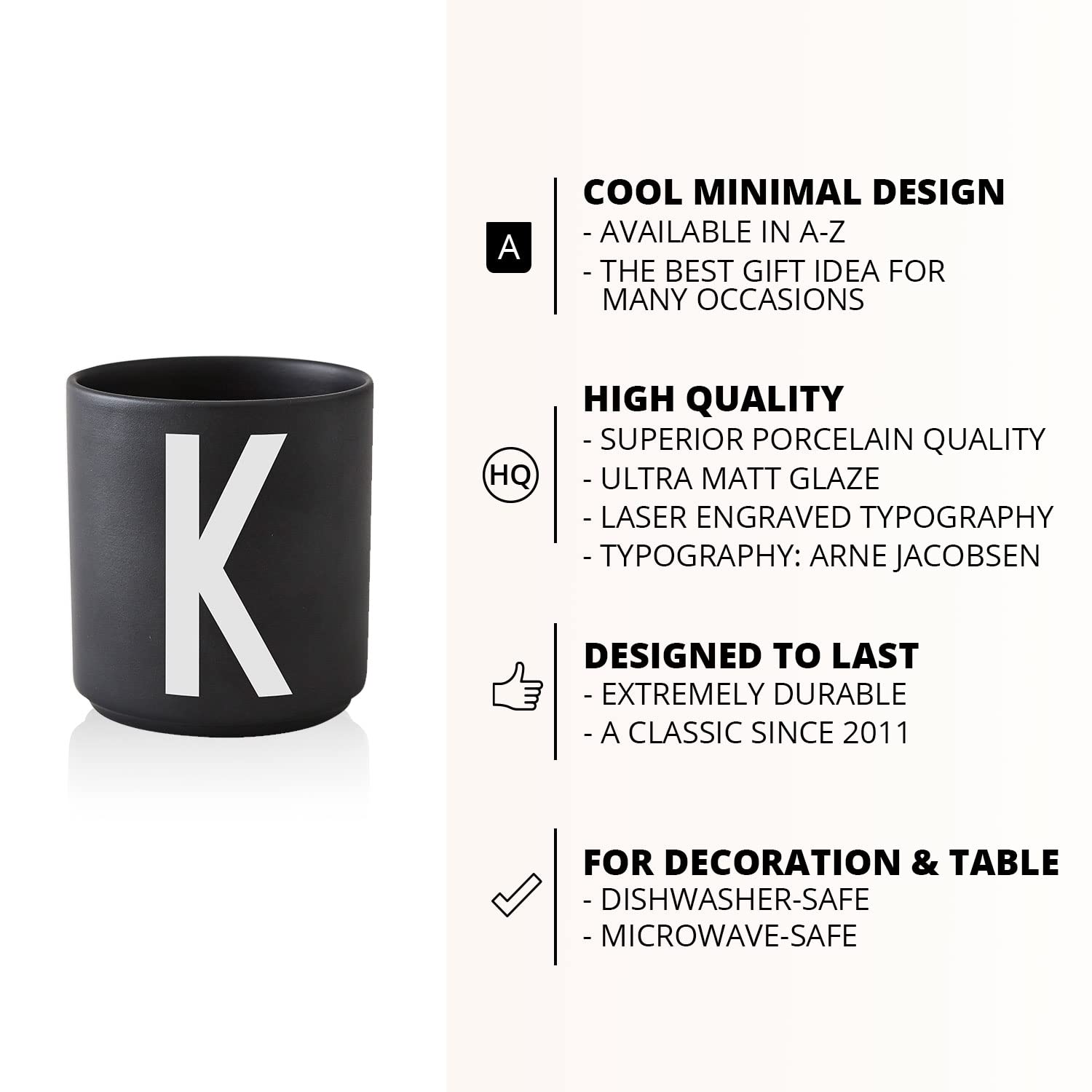 Personalized Monogram Coffee Mug with Initial A-Z | 11 oz Porcelain Black Tea Cup for Men & Women | Unique Christmas & Thanksgiving Gift for Her, Him, Friends | Perfect for Office, Home, or Holiday Gifting