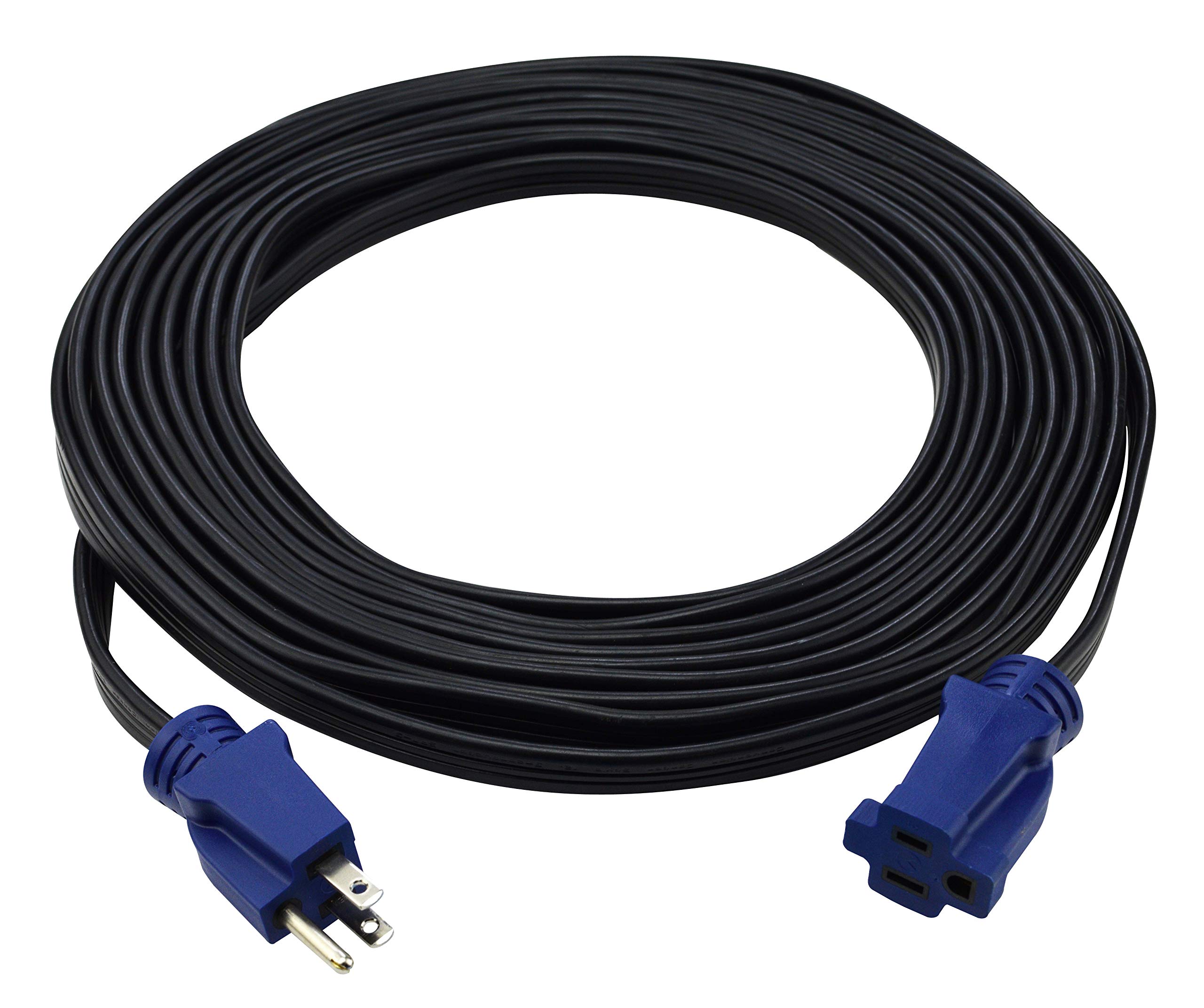 Prime EC102825 12 SPT-3 Black Convention Center Extension Cord with NEMA 5-15P Plug and Right Angle Connector, 25-Foot Heavy Duty Power Cable - Perfect for Trade Shows, Events, and Professional AV Equipment Setup