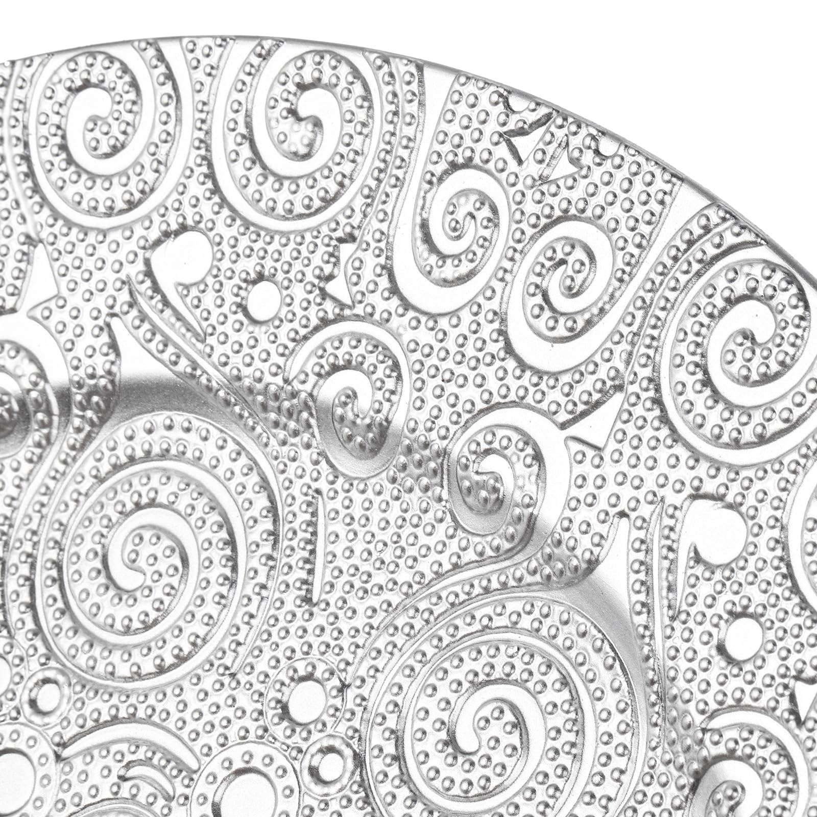 SOUJOY 12 Pack 13 Inch Silver Plastic Charger Plates - Elegant Round Phoenix Pattern Serving Dishes for Weddings, Parties, Anniversaries & Thanksgiving - Perfect for Formal Dining, Buffet Settings & Holiday Decor