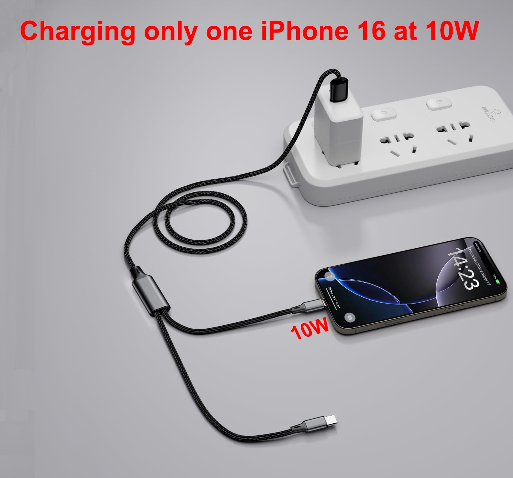 4FT 2-in-1 USB C Cable, Fast Charging Dual USB A to USB C Splitter Cord for iPhone 16/15 Pro Max, iPad Air/Pro, Galaxy S24, Google Pixel & Android Devices - Perfect for Home, Office & Car Charging