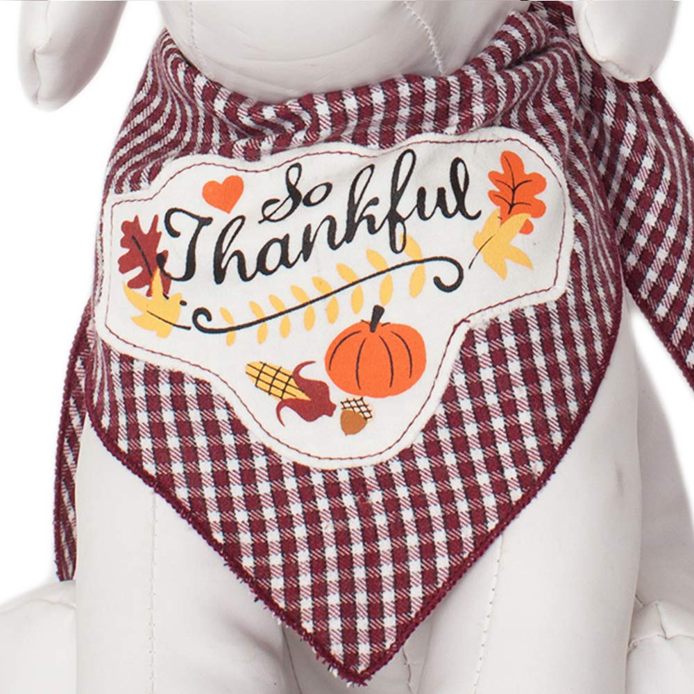 Thanksgiving Dog Bandanas for Medium to Large Dogs - 100% Cotton Pet Bandana with Thankful Print - Perfect for Holiday Photos, Family Gatherings & Autumn Walks
