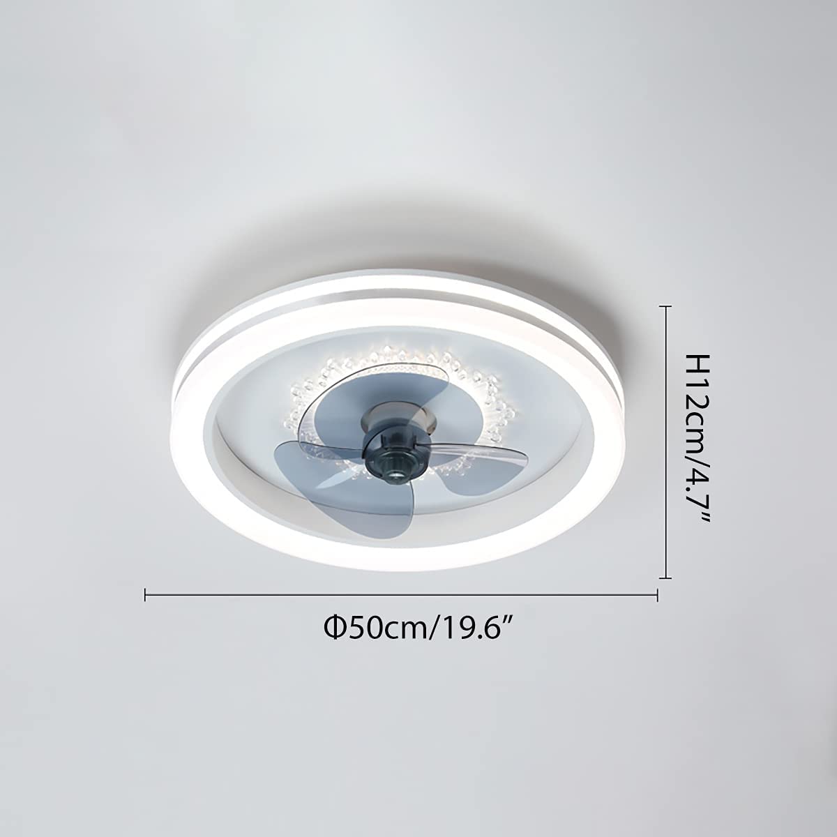 Silent Reversible DC Motor Ceiling Fan with Light - 80W Dimmable LED, Remote Control, 3 Speed & Timer - Perfect for Bedroom, Kids Room, Living Room & Home Office