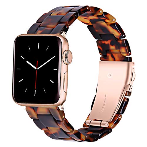 Compatible Apple Watch Bands 38mm 40mm 42mm 44mm - Stylish Resin Band with Stainless Steel Buckle for Women & Men - Replacement Strap for iWatch Series 8/7/6/5/4/SE - Perfect for Workouts, Office & Everyday Wear