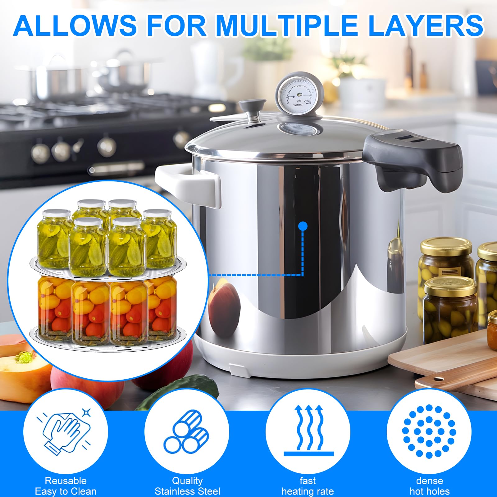 2-Pack 11-Inch Stainless Steel Pressure Canner Racks - Premium Cooker Rack for Presto & All-American Canners - Durable Canning Accessories for Home Food Preservation & Pressure Cooking