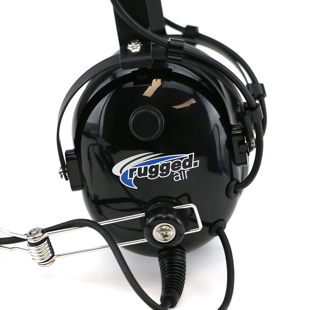 RA454 Black Aviation Stereo Pilot Headset - Durable & Noise-Reducing for General Aircraft - Perfect for Flight Training, Cockpit Communication & Long-Haul Flights