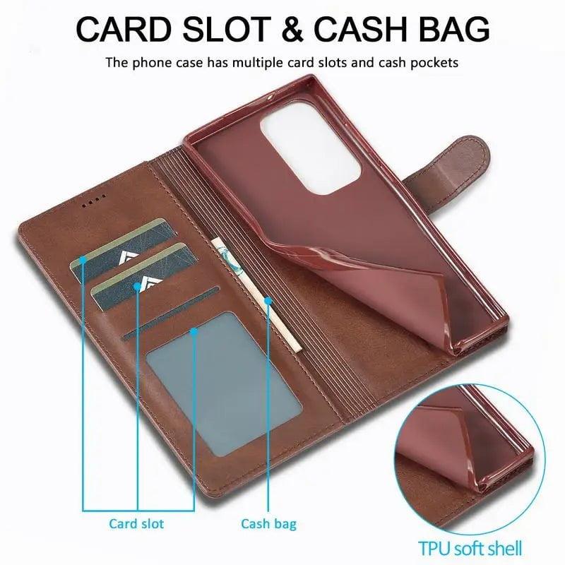 Samsung Galaxy S24 Plus Wallet Case - Premium Vegan Leather Phone Cover with Card Slots for Credit Cards & ID - Perfect for Daily Use, Travel, and Business